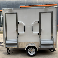 Remorque de toilettes mobiles de luxe commerciale, portable, à double cabine, pour sanitaires de luxe