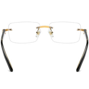 Designer di lusso corno senza montatura uomini d'affari prescrizione miopia occhiali da vista fabbrica occhiali da vista - Product Image 4