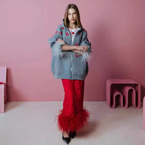 King Mcgreen Star nuova felpa <span class=keywords><strong>con</strong></span> cappuccio per le donne in autunno e in inverno un Cardigan rilassato e sciolto <span class=keywords><strong>con</strong></span> cerniere - Product Image 2