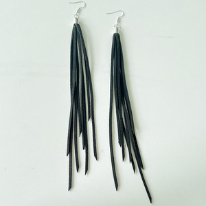 Unionen 2335 Pendientes de cuero coloridos vintage de moda para mujer con colgante de flecos largos Forma geométrica - Product Image 3