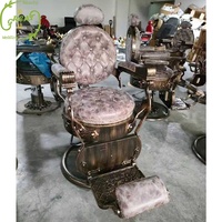Offre Spéciale chaise de salon de beauté en bronze vintage antique chaise de barbier classique marron pour magasin de salon de coiffure