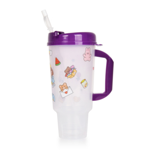 Gobelet isotherme 32/40 oz avec poignée, tasse de voyage en plastique personnalisée, sans BPA, avec paille et couvercle pivotant, fabriqué au Vietnam - Product Image 2