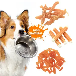 Impacco di ossa con nodo di carne di pollo commestibile per cani da masticare snack per animali domestici