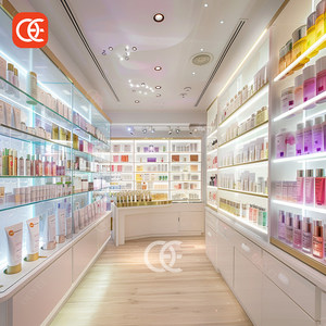 Présentoir de magasin de cosmétiques de luxe Présentoir de parfum à lumière LED Présentoir mural en ardoise pour perruques Magasin de cheveux de beauté - Product Image 4