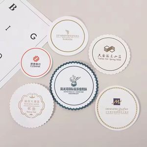 Custom Logo Personalized Hotel Disposable Absorbent <b>Cup</b> White Paper Beer Coaster for Drink - Product Image 4