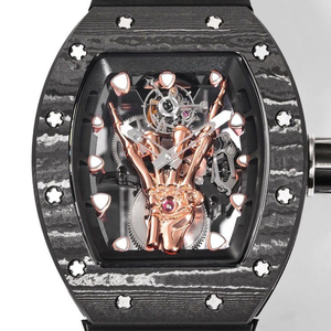 Men's Carbon Fiber Skull Tourbillon Mechanical <b>Watch</b>, Unique Gesture Design Trendy <b>Watch</b> - Product Image 6