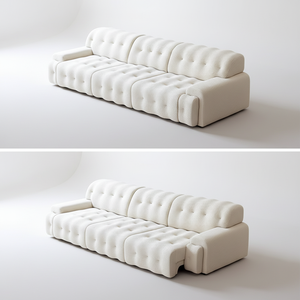 Canapé-lit électrique au design moderne avec télécommande, en tissu, extensible, ensemble de canapés électriques inclinables - Product Image 3