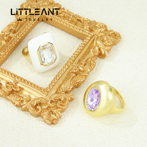Cincin Zirkonia Kristal Warna-warni untuk Wanita, Grosir Cincin Emas 14k Eropa, Perhiasan Keberuntungan untuk Pesta dan Pertunangan - Product Image 3