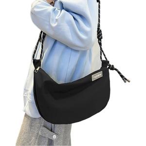 Korean Style Solid Color Crossbody Bag Large Capacity Nylon Men's And Women's Everyday Use Spring 2025 - Product Image 5