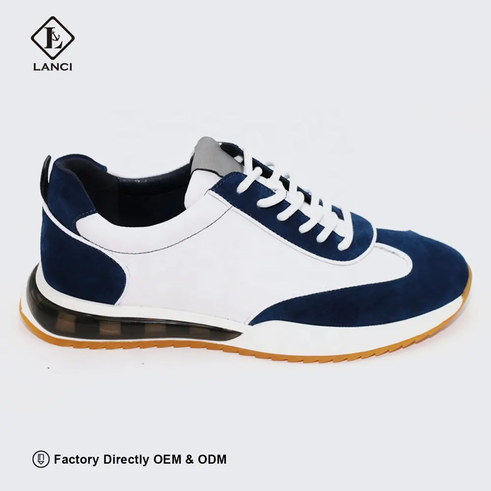 LANCI 2023 custom sneaker manufacturers custom Genuine Leather Walking Style sports shoes running shoes men