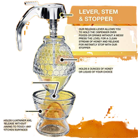 Bouteille de stockage de miel pour la cuisson, sans danger pour les aliments, en plastique ABS, pot en verre pour sirop d'érable, distributeur de miel avec support