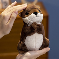 Peluche loutre à souhaits pour enfants en gros, poupée en tissu unisexe, yeux fermés, cadeau d'anniversaire, doudou, coton PP, super brodé
