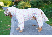 Imperméable en polyester de style dessin animé pour chiens de taille moyenne/grande et Golden Retrievers avec sac de queue Vêtements d'extérieur pour chien Accessoires en tissu pour animaux de compagnie