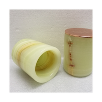 SH STONE Personnalisé À La Main Diverses Couleurs Décoratif Clair Pierre Naturelle Marbre De Luxe Vert Onyx Bougeoir Pots Avec Couvercle