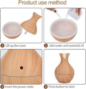 Humidificateur d'air, diffuseur d'huiles essentielles, pulvérisateur de brume silencieux, purificateur d'air pour voiture, humidificateur d'huiles aromatiques, mini humidificateur en bois pour chambre à coucher, 130 ml - Product Image 4