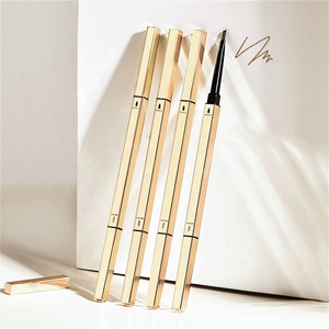 Zhenhai nhãn hiệu riêng logo của bạn kim loại đồng ống vàng hai đầu lông mày bút chì với lông mày Mascara - Product Image 1