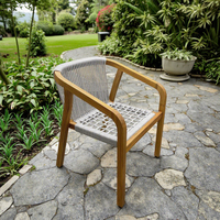 Chaise de jardin moderne résistante aux intempéries en corde et bois massif pour villa, école, ferme et hôpital