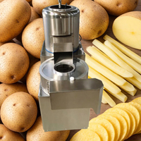 Automatische aardappel schil- en snijmachine, commerciële friet snijmachine, roestvrijstalen zoete aardappel en taro snijmachine