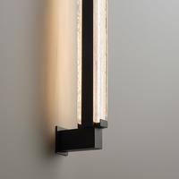 Applique murale linéaire minimaliste italienne moderne avec cadre en laiton et verre, éclairage LED pour salle de bain, couloir, villa, hôtel, chevet