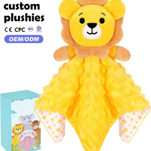 Coperta Giocattolo per Neonati Certificata CPC CE, Simpatico Peluche a Forma di Testa di Leone con Tessuto Morbido - Product Image 1