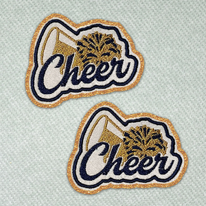 Prensa de calor personalizada Cheer parche bordado hierro en brillo borde parche para camioneros sombrero - Product Image 1