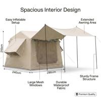 Tente gonflable portable et pliable pour pique-nique familial et randonnée, étanche, double couche, en PVC Oxford 420D, assemblage automatique, modèle Custom Comcoco APZ407