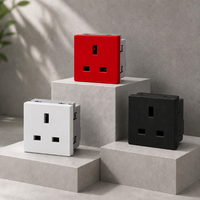 Module de prise de sol modulaire standard britannique rouge, blanc et noir pour usage domestique et commercial PC+Laiton 110-250V