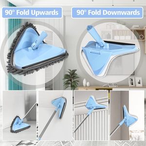 2025 <strong>Wall</strong> <strong>Mop</strong> Cleaner with 80 Inches Long Handle, 180&deg; Folding Ceiling Cleaning Tool with Squeegee for Washing Painted <strong>Walls</strong> - Product Image 2