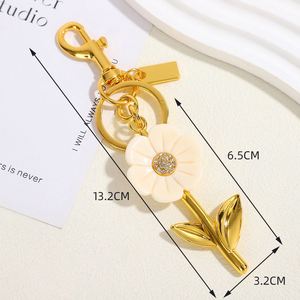 Rhinestone Flower Keychain Metal <b>Key</b> <b>Ring</b> Fashion Bag Charm <b>for</b> <b>Women</b> Daily Decor Gift - Product Image 2