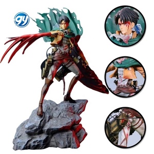Figuras GY de 35CM attaque sur titan les titans <span class=keywords><strong>Shingeki</strong></span> <span class=keywords><strong>No</strong></span> <span class=keywords><strong>Kyojin</strong></span> Rivaille Ackerman Figurines d'action à double tête Battle Damaged - Product Image 1