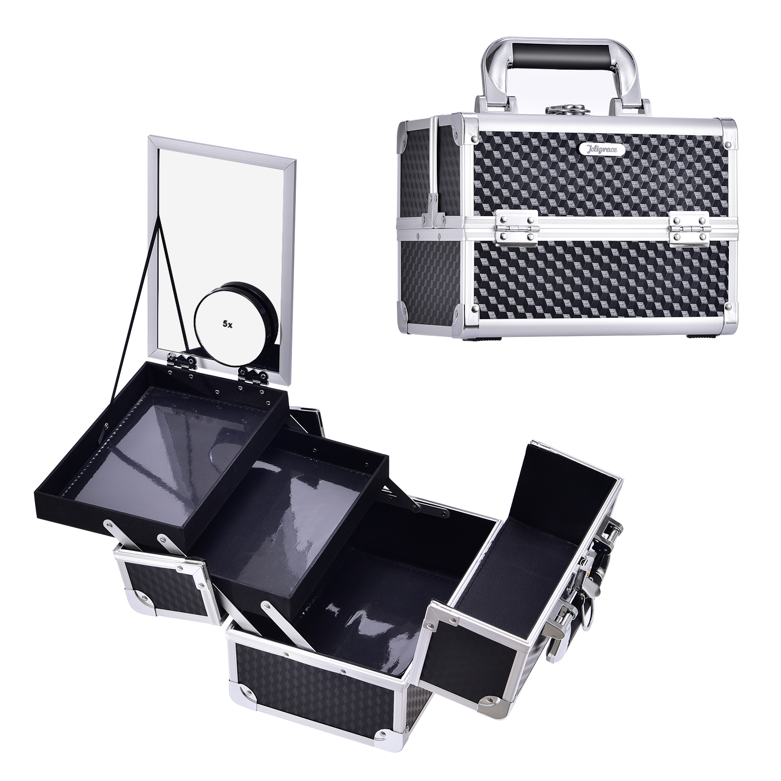 Negro con espejo pequeño.