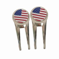 Outil de réparation simple avec logo personnalisé Fourche de golf en métal Fixateur d'herbe Outil de divot Technique d'estampage