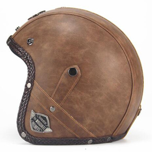 Casco de cuero sintético <span class=keywords><strong>para</strong></span> adulto, alta calidad, Estilo vintage, 3/4 - Product Image 5