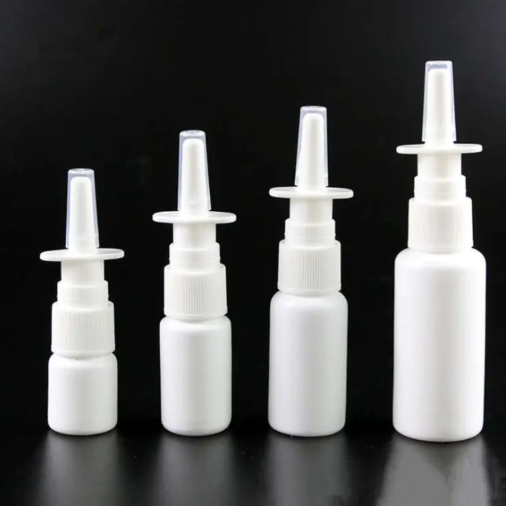 Botol Semprot Hidung Plastik 20Ml, Wadah Putih Kosong Logo Kustom Ramah Lingkungan