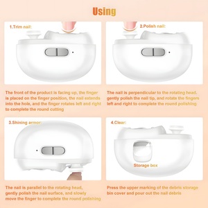 2 in 1 Fingernail <b>Cutter</b> Fingernail Trimmer for <b>Baby</b> Adult USB Rechargeable Electric Automatic <b>Nail</b> Clipper with Light - Product Image 5