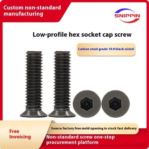 Small Countersunk Hex Socket <strong>Screws</strong> Carbon Steel 10.9 Grade M3 M4 M5 Sizes Black Nickel Finish Small Cap Thin Head <strong>Flat</strong> <strong>Screws</strong> - Product Image 4