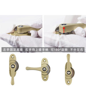 Juego de Candados de Acero Inoxidable con Cierre de Media Luna, Diseño Moderno y Simple, Cierre Deslizante Antiguo para Ventanas y Puertas - Product Image 3