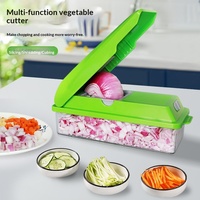 Mandoline multifonctionnelle écologique en plastique, gadget de cuisine, hachoir à légumes, coupe-légumes manuel, trancheuse à fruits et pommes de terre