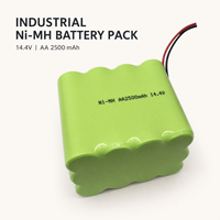 Paket Baterai Isi Ulang Ni-NH 14.4V AA 2500mAh untuk Lampu LED Darurat Elektronik Konsumen Sel NiMH Paket Isi Ulang