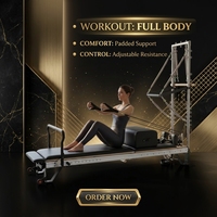 Reformer de Pilates de Aluminio Duradero y Portátil con Media Torre, con Funciones Ajustables Diseñadas para Ejercicios Físicos