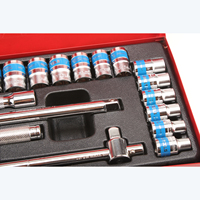 Juego de 24 Llaves de Tubo CRV de Alta Calidad GS KING TOOLS Herramientas Industriales Caja de Hierro