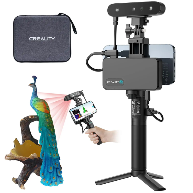 0.1mm Accuracy Wireless WiFi 6 Anti-Shake 3D Scanner CR-Scan Ferret Pro, 24-Bit Full-Color for Outdoor/Metal/3D Printer Scanning