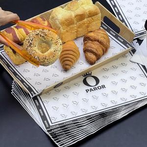 กระดาษห่ออาหารกันไขมันพิมพ์ลายตามสั่ง เคลือบ PE กันน้ำ สำหรับอาหารจานด่วน-เบเกอรี่ ขนมปัง เบเกิล พิซซ่า เค้ก - Product Image 4