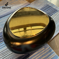 Conception personnalisée de qualité supérieure Dessus de table en métal de luxe multifonctionnel Table basse centrale à base de fibre de verre noire