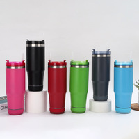 Gobelet Bluetooth 30 oz avec haut-parleur, en acier inoxydable 304, à double paroi, isolé sous vide, tasse de voyage avec paille, musique sans fil, tasse thermos