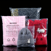 Sacs en polyéthylène transparents autocollants personnalisés avec logo d'usine, sacs en plastique pour vêtements, emballage de vêtements avec avertissement de suffocation
