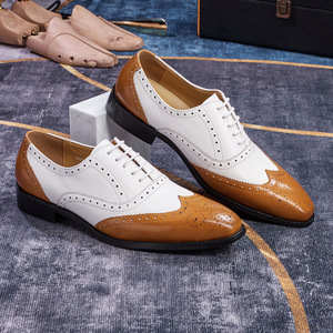 Zapatos de Cuero Genuino para Hombre, Estilo Oxford Cuadrado, Moda Europea de Lujo, Casuales, Formales, para Boda, Negocios, Antideslizantes, con Masaje - Product Image 3