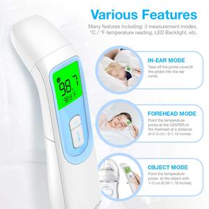Thermomètre auriculaire infrarouge numérique <span class=keywords><strong>AOJ</strong></span> pour enfant, sans contact, laser, avec 4 modes, haute précision 0,1°C, certifié CE - Product Image 4