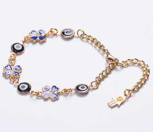 Pulsera de <span class=keywords><strong>la</strong></span> suerte con Ojo Azul malvado y <span class=keywords><strong>Hamsa</strong></span> para niña, venta al por mayor - Product Image 2