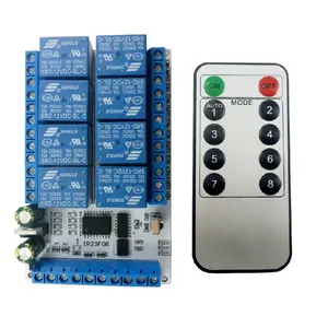 DC 5V 12V 8ch Multi-función IR Módulo de interruptor de control infrarrojo Temporizador Retardo Autoblocante Relé de enclavamiento